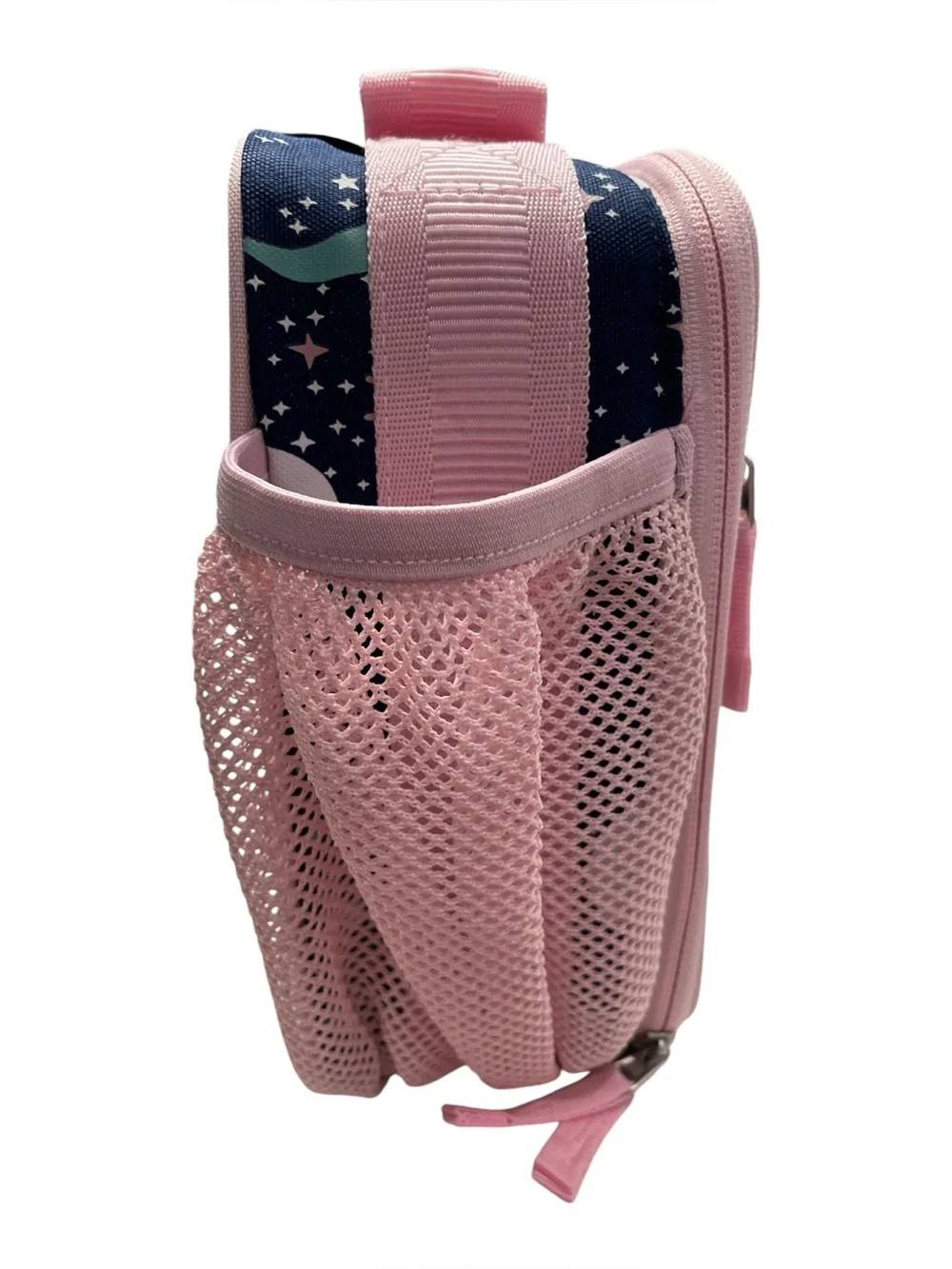 Pottery Barn Kids Mackenzie Pink Navy Glow-in-the-Dark Moons Lunch Box NWT